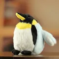 Cute plush penguin keychain toy with soft black white and blue fur for bag decoration - Blue / 13cm