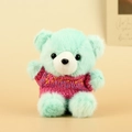 Orsetto di peluche verde menta con maglione rosa come ciondolo per borsa - Verde Con Maglione