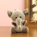 Porte-clés éléphant en peluche kaki avec de grandes oreilles et un fermoir métal - Environ 10cm / Style Éléphant