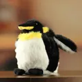 Cute realistic penguin plush keychain in classic black and white with yellow accents - Black / 13cm