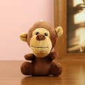 Porte-clés mignon singe en peluche marron avec anneau en métal pour sac à dos - Environ 10cm / Masque de Gorille 12