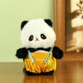 Panda plush toy in yellow corduroy overalls with NICENICE text for backpack decor - About 12cm / Panda Pendant (01) / Orange