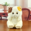 Cute calico cat plush keychain in cream, brown and yellow colors for bag decoration - 14cm / Beige
