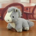Pendentif âne en peluche gris mignon avec chaîne à billes argentée pour sacs - Gris / Environ 10 cm