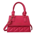 Borsa fucsia trapuntata con manico e tracolla con fibbia dorata regolabile chic - rosa acceso
