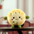 Simpatico ciondolo a forma di pancake al cipollotto in peluche giallo con arti verdi - Stile Frittella di Cipollotti