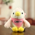 Plüsch Pinguin Schlüsselanhänger mit rosa Lätzchen und Coffee-Stickerei für Taschen - Rosa Schal Stil / Rosa / Etwa 12cm