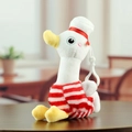 Portachiavi papera marinaio in peluche con maglione a righe rosse e cappellino bianco - Circa 18cm / Navy Duck Red