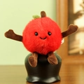 Süßer roter Plüschapfel-Anhänger mit lächelndem Gesicht und grünem Blatt - Apfel-Stil (L苹果)