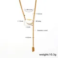 Collana d'oro in acciaio inossidabile con ciondolo a goccia d'olio bianca - Oro Bianco