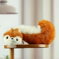 Portachiavi a scoiattolo in peluche arancione e bianco con pelliccia morbida e anello - Scoiattolo (Marrone)
