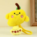 Simpatico portachiavi a forma di mango in peluche con lingotto d'oro e ricamo - Stile Mango Giallo (Impegnato a diventare ricco)