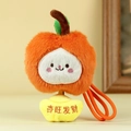 Portachiavi in peluche a forma di cachi con lingotto d'oro e ricamo fortunato - Stile Albicocca Arancione (Prosperità)