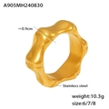 Anello a onda in acciaio inossidabile dorato lucido con finitura a specchio - US 6 / Oro