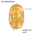 Anello geometrico esagerato in acciaio al titanio dorato taglia 7 con finitura liscia - Oro