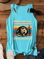 Flat lay of light blue opossum tank top with summer accessories on wooden background - Cyan