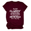 Detail of the high-quality white typography print on a burgundy casual cotton t-shirt - S / Tops / Burgundy