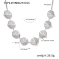 Silver ocean shell pendant necklace in titanium steel with measurements and specs - Steel Color Necklace (TXP139)