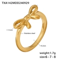 Guida alle taglie dettagliata per anello a fiocco in oro acciaio inox, misure US 6, 7 e 8 - US 6 / Anello a Fiocco / Oro