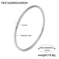 Bracciale rigido minimalista in acciaio inossidabile argento lucido con diametro di 6 cm - Bracciale Colore Acciaio / Colore acciaio