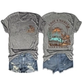 Flat lay γκρι T-shirt με vintage εκτυπώσεις φορτηγών και distressed τζιν σορτς - S / σκούρο γκρι