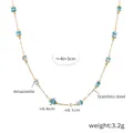 Collana in amazzonite e acciaio inossidabile con dettagli tecnici su dimensioni e materiali - Collana di Amazzonite