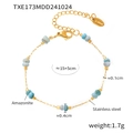 Specifiche dettagliate sulle dimensioni del bracciale in acciaio dorato e amazzonite - Bracciale in Amazonite