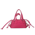 Mini borsa rosa fucsia a tracolla a conchiglia con design di nicchia e coulisse - Rosa Rossa