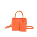 Set borsa tote in feltro arancione vivace con astuccio coordinato e tracolla regolabile - Arancione