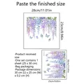 Size guide for self-adhesive vine butterfly wall stickers with flower patterns - Wisteria Style (MS3036)