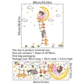 Stickers muraux enfant avec fille sur la lune, nuages et étoiles pour déco de chambre - Style Fée De La Lune Et Animaux Sur Échelle (MS4301-ZC)