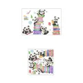 Guida alle taglie adesivi murali panda con dimensioni finali 90x60cm e layout fornito - Stile di Lettura del Panda del Fumetto (MS6263-ZY)