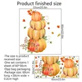 Tableau des tailles pour stickers muraux citrouilles et érable avec dimensions précises - Citrouilles Empilées et Feuilles d'Automne (MS154)