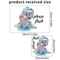 Stickers WC éléphant mignon avec rappel de chasse d'eau et détails des dimensions - 25*25cm