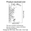 Sticker mural effaçable avec motifs fleurs et papillons, dimensions de 30x20cm env - Fleurs Papillons Unis (BBT4002-ZC) / 30x20cm