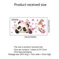 DIY removable wall sticker with cute panda and pink cherry blossoms for nursery decoration - 1 Sheet