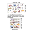 Cartoon construction vehicle wall stickers set for kids room decor with 115x65cm layout - Cartoon Construction Vehicles Style / Double Sheet Combo