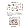 Cartoon bouwvoertuigen muurstickers voor kinderkamer decoratie met stadswegen en auto's - Cartoon Bouwvoertuigen Stijl / 30*60cm Twee Vellen Verpakking