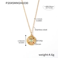 Detailansicht der Evil Eye Halskette mit Maßen 400+50mm und 16mm Zirkonia-Anhänger - Goldene Weiß Augen Halskette (P2045)