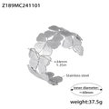 Bracelet manchette papillon ajouré en argent et acier inoxydable avec ailes gravées - Style de Papillon en Acier (Z189)