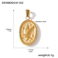 Detailed dimensions of 18K gold plated stainless steel eagle pendant showing 28mm height - D95-Eagle Style (Gold)