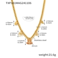 Dettagli dimensionali per collana di Natale in acciaio dorato con campanelli e ciondoli - Collana con Campanella di Natale Oro (TXP181)