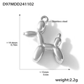Polished silver stainless steel balloon dog pendant for DIY jewelry accessories - D97-Balloon Dog Style (Steel)