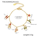Detail of Christmas HAPPY bracelet with enamel charms and zircon size measurements - Christmas HAPPY Bracelet (TXE192)