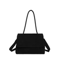 Grande borsa nera testurizzata da pendolare con manico curvo e tracolla regolabile - Stile Borsa a Mano a Spalla / Stile 1 Nero