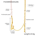 Dettaglio della collana di perle barocche con catena in acciaio inossidabile e misure - Oro