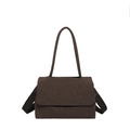 Borsa tote marrone scuro in ecopelle con doppie cinghie e grande capacità per il pendolarismo - Stile Borsa a Mano a Spalla / Stile 1 Caffè