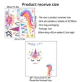 Guide des tailles stickers licorne montrant planches 30x60cm et rendu final 88x137cm - 30*60cm*2Pcs (Ensemble)