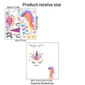 Pegatinas de pared de unicornio arcoíris para dormitorio con guía de tallas y efecto - 30*60cm*2pcs