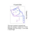 Détail du sticker chat endormi avec dimensions affichées de 11cm sur 13cm - Chat Lumineux (Coloré) / 11*13cm